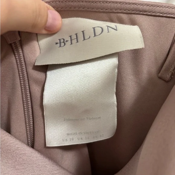 BHLDN Cali Satin Cowl-Neck Midi Slip Dress in Lilac Smoke - Picture 5 of 6